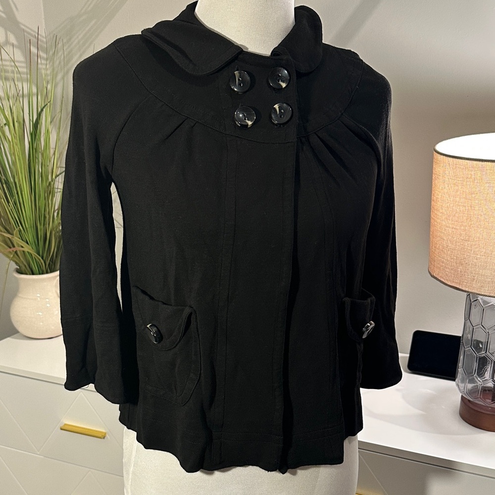 Ella Moss Black Buttoned Cardigan